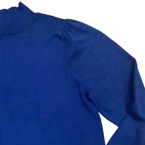 Tint & Shadow Blue Mock Neck Sweater M - Picture 2 of 4